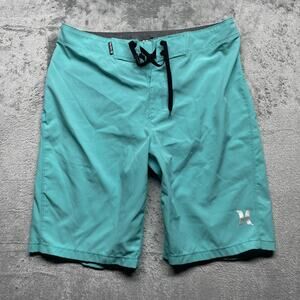 Hurley Men's 19' Swim Board Shorts Teal Size 28